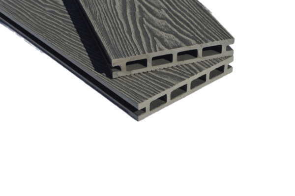 Stone-Grey-Light-Grey Deep WoodGrain Composite Decking