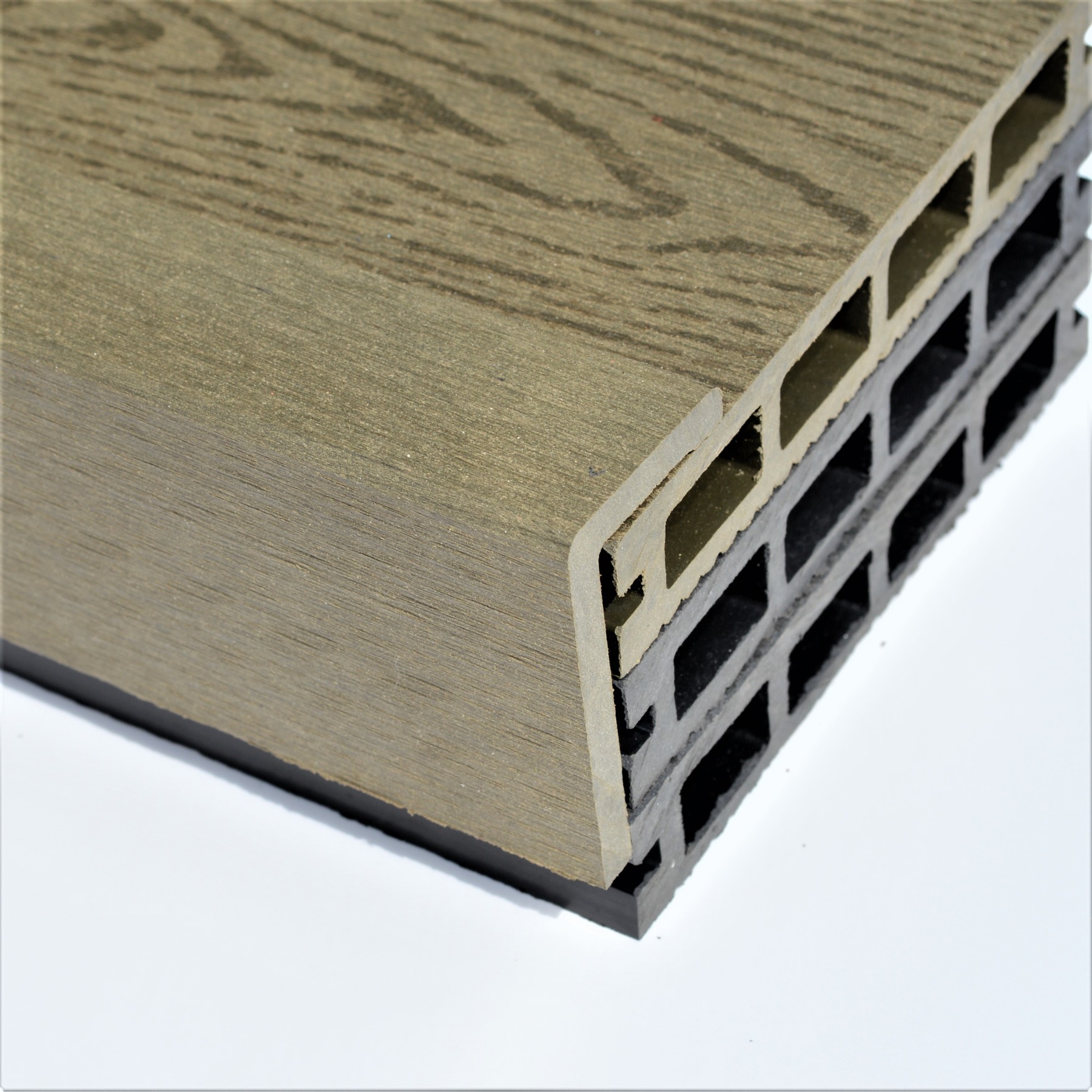 Forest Green / Olive Green Composite WPC Decking Finishing Angle 2.9m