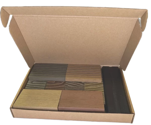 sample box deep wood grain natural colours